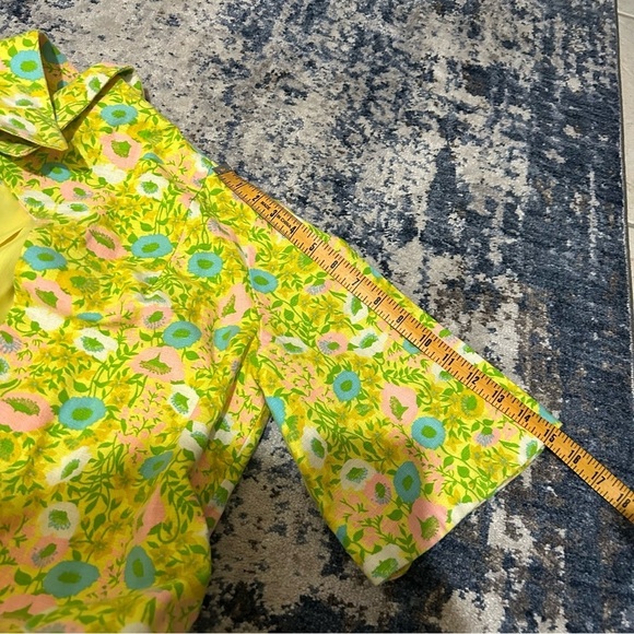 Jan Sue Green & Pink Floral Short Sleeve MIDI Length Jacket Size Large - Picture 9 of 9